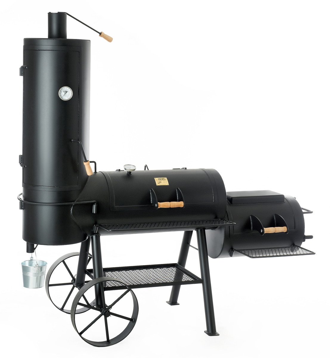 BBQ Stahl Smoker 16 Zoll Chuckwagon mit Räucherkammer Edition 2024 BBQ Stahl Smoker 16 Zoll Chuckwagon mit Räucherkammer Edition 2024