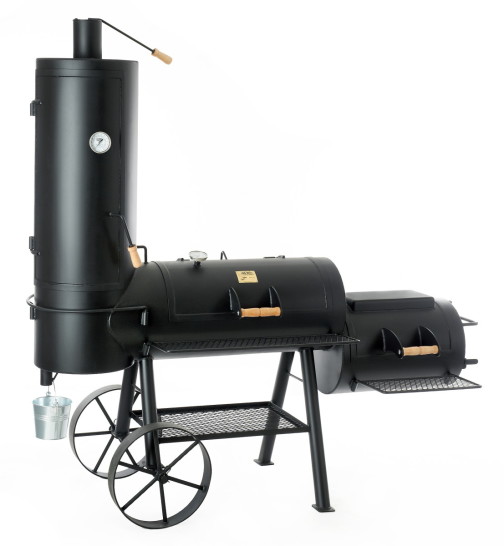 BBQ Stahl Smoker 16 Zoll Chuckwagon mit Räucherkammer Edition 2024 JS-33800