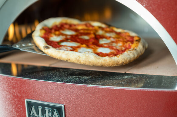 Alfa Forni Hybrid Pizzaofen Moderno 3 | Schiefergrau inkl. Gas Anschluss-Set
