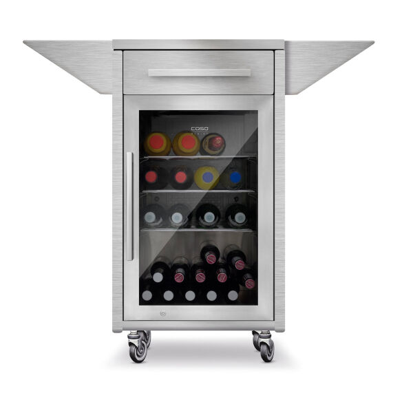 Caso Counter & Cool - R BBQ Kühlschrank mit Edelstahl Rollwagen