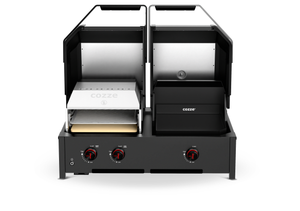 Cozze Gas Planchagrill G-900 QUATTRO 4-in-1 Plancha/G inkl. Anchluß-Set