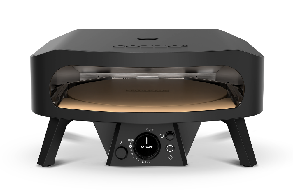COZZE Gas Pizzaofen 17 CLASSIC Black Edition - mit rotierendem Pizzastein & Hitzeschild 90937