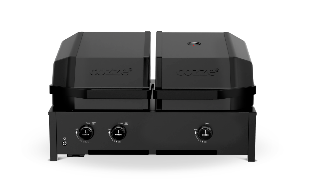 Cozze Gas Planchagrill G-900 QUATTRO 4-in-1 Plancha/G inkl. Anchluß-Set 90936