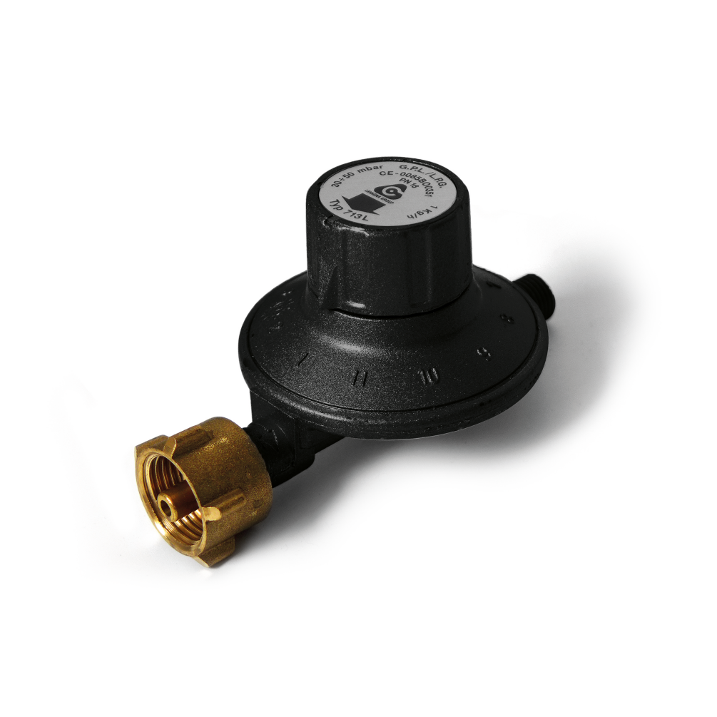 Enders Gasdruckregler schwarz, 30 - 50 mbar, mit verstellbarem Ausgangsdruck 1116