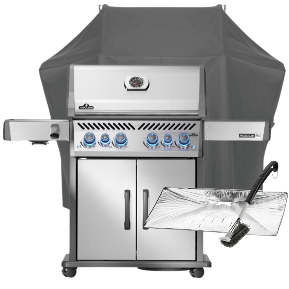 Napoleon SET Gasgrill Rogue PRO-S 525 Edelstahl - mit SIZZLE ZONE, Heckbrenner RPS525RSIBPSS-2-DE SET