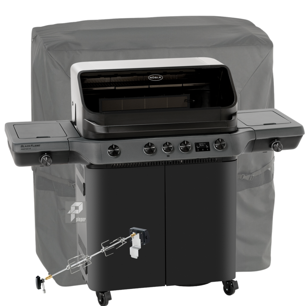 Rösle Gasgrill BLAZEFLAME Master 4 inkl. Abdeckhaube & Drehspiesß 250601