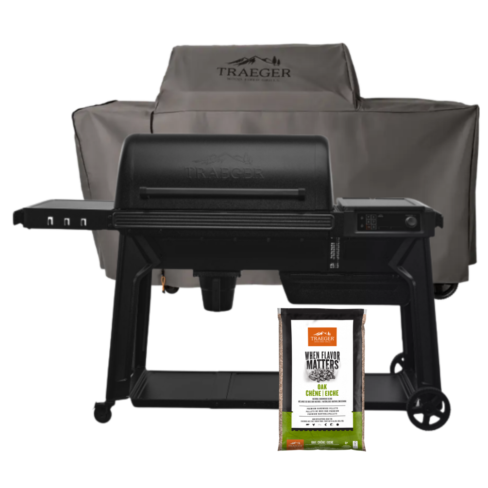 Traeger Pelletgrill Woodridge Pro inkl. Abdeckhaube & Pellets  TFB97JLHI SET