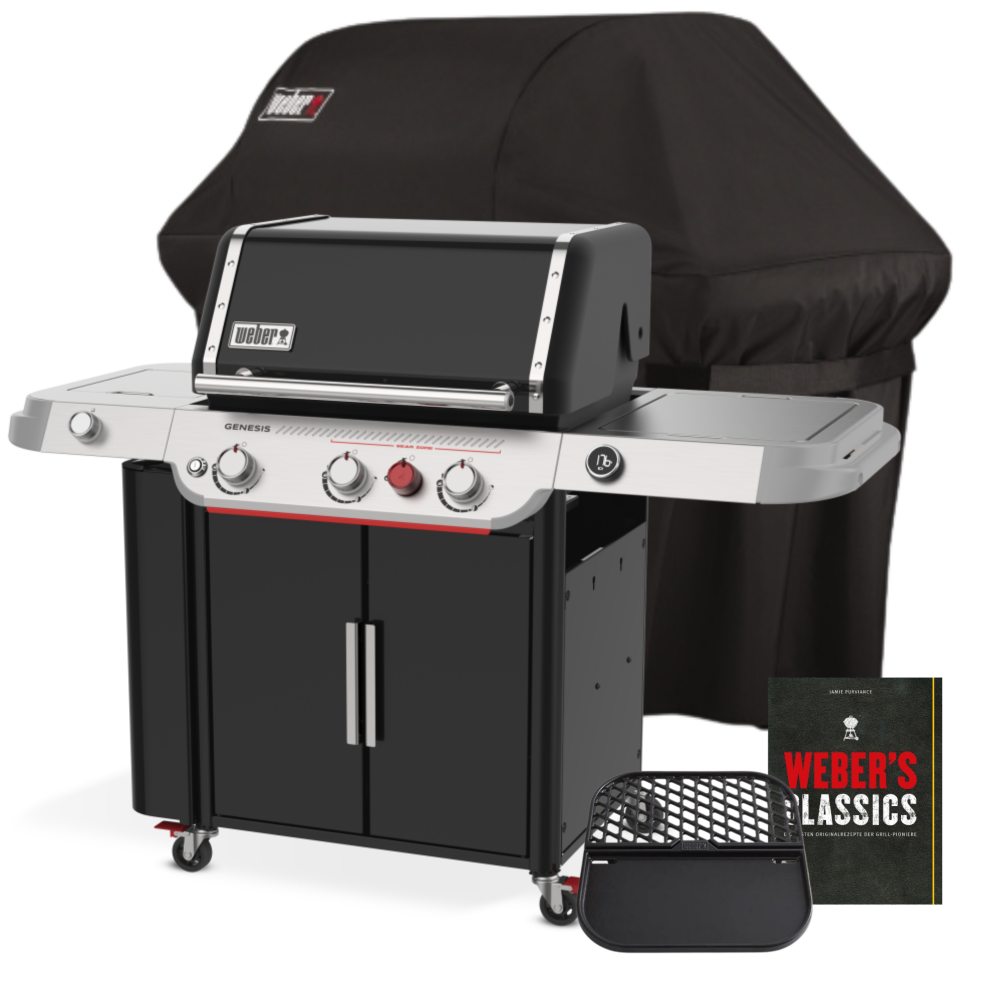 Weber Gasgrill SET Genesis EP-335W inkl. Sear Grate Grillplatte/-Plancha & Abdeckhaube 1501151 Set