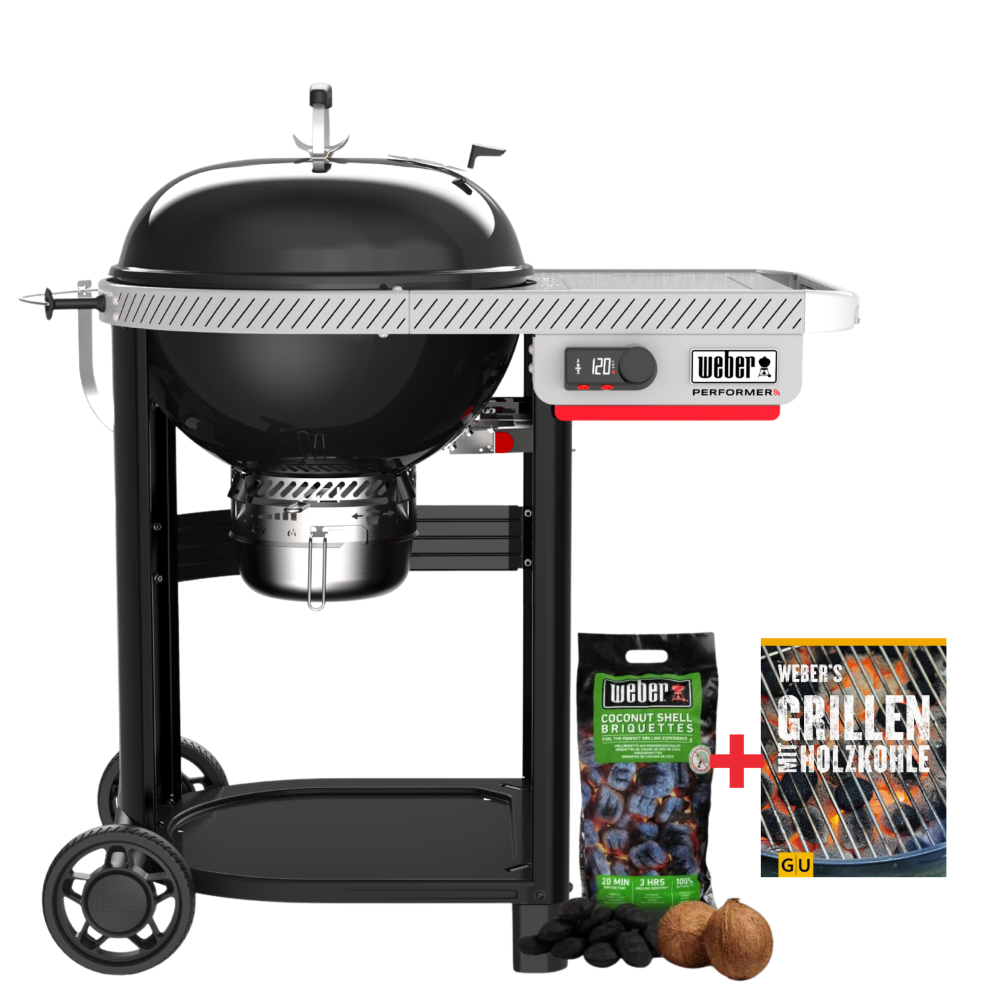 Weber Performer Smart Holzkohlegrill 57 cm inkl. Grillkohle & Buch 1501959