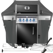 Napoleon Gasgrill SET Rogue PRO-S 425 mit Gußrosten, Schwarz, inkl. Drehspieß, Abdeckhaube & Zubehör 