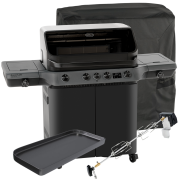 Rösle Gasgrill BLAZEFLAME Master 4 Bundle Set inkl. Abdeckhaube, Plancha & Drehspieß
