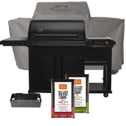 Traeger Pelletgrill Woodridge Elite INTL. inkl. Abdeckhaube & Ablagefach + 2x 9kg Pellets 