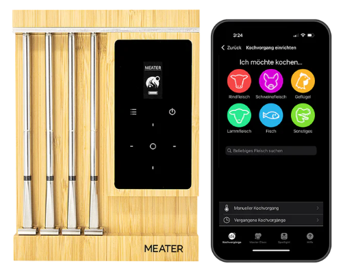 MEATER Pro XL Smart Thermometer Block inkl. Grillbuch Webers Grillen