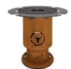Moesta Feuerplattengrill  Bandit 2.0 FirePlace inkl. 4 x Ablagebretter grau/-oben + Sizzle Rost & Burgerpresse