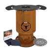 Moesta Feuerplattengrill  Bandit 2.0 FirePlace inkl. 2 x Ablagebretter schwarz/-oben + Sizzle Rost & Burgerpresse