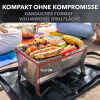 OVICUE Starter-Set Edelstahl Gas- & Holzkohle Steckgrill L inkl. Tasche & Gaskartusche 500gr