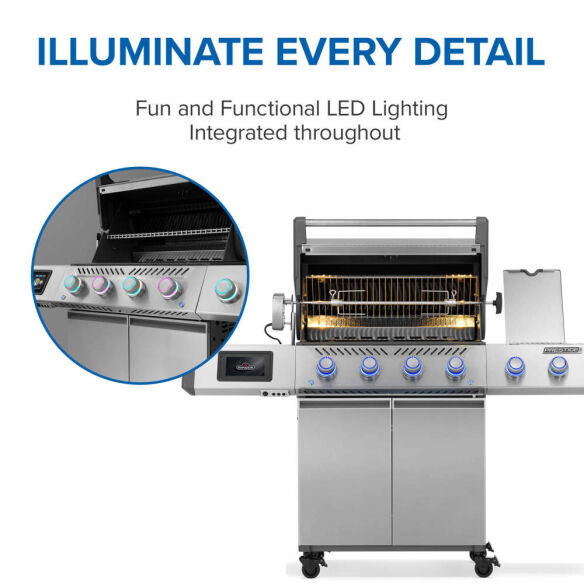 Napoleon Gasgrill SET Prestige Pro 500 Connected, Edelstahl inkl. Drehspieß, Abdeckhaube + Zubehör Mod. 2026