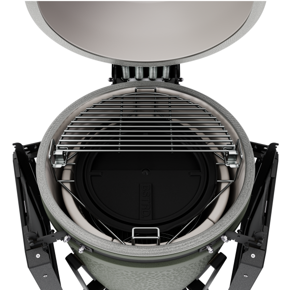 BSTRD. Pro Large Complete Keramikgrill | Alpine Green inkl. Abdeckhaube, BBQ Buch & Holzkohle