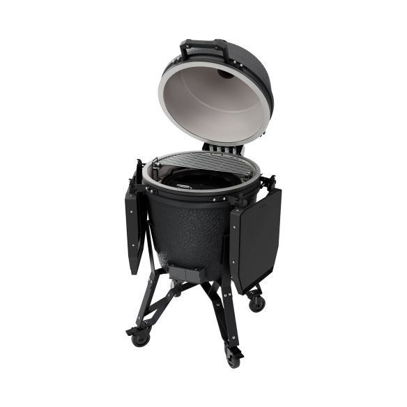 BSTRD. Pro Large Complete Keramikgrill  -  Graphite inkl. Abdeckhaube, BBQ Buch & Holzkohle
