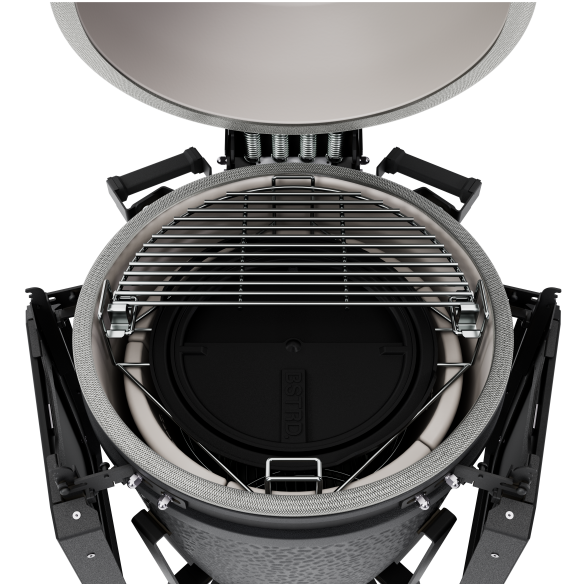 BSTRD. Pro Large Complete Keramikgrill  -  Graphite inkl. Abdeckhaube, BBQ Buch & Holzkohle