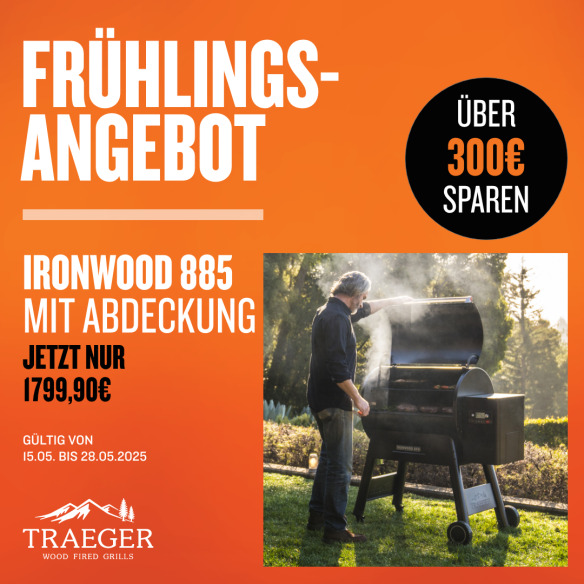 Traeger Pelletgrill Ironwood 885 inkl. 9kg Pellets
