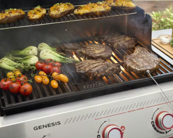 Weber Gasgrill Smart Genesis EPX-435W GBS inkl. Sear Grate & Grillplatte/-Plancha